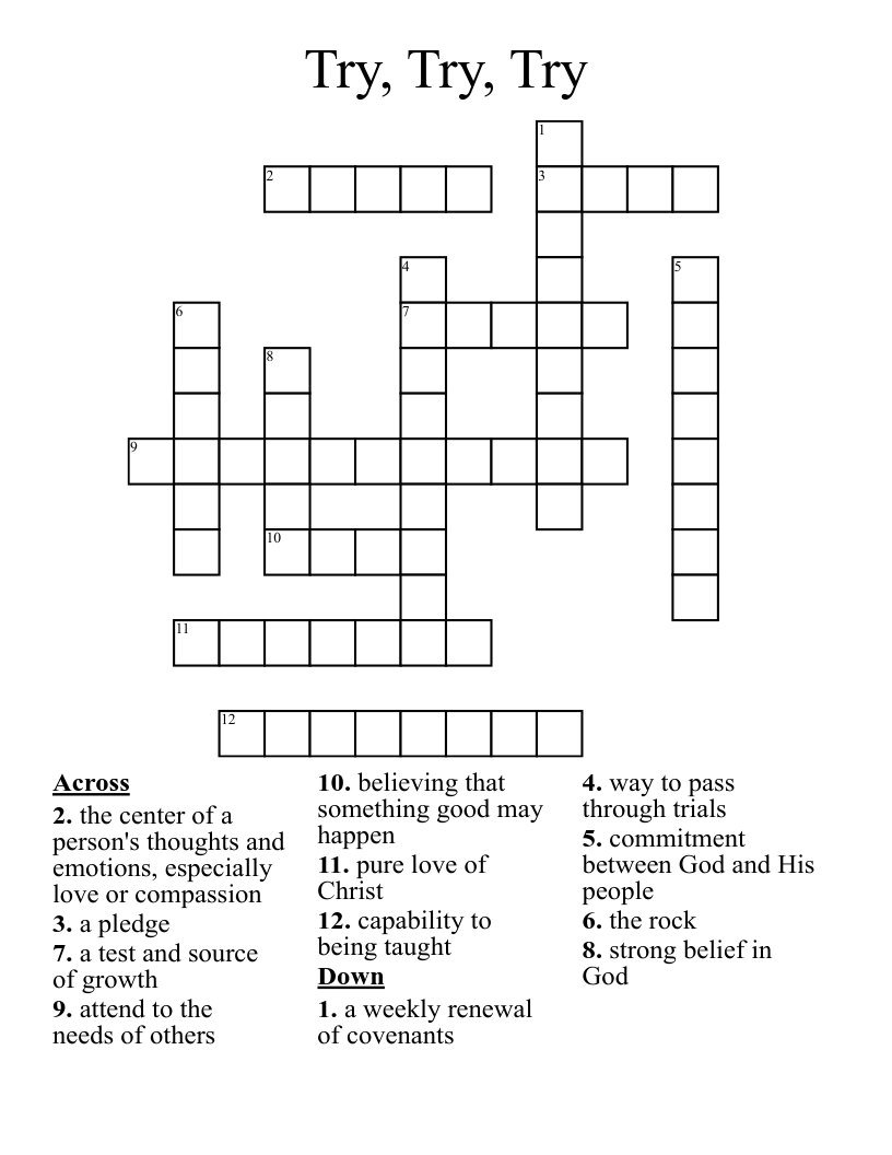 Try, Try, Try Crossword