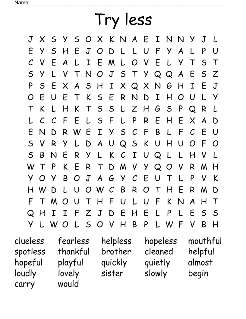Try less Word Search