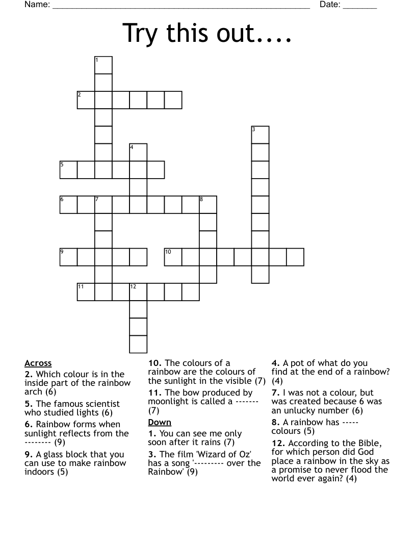 Try this out.... Crossword