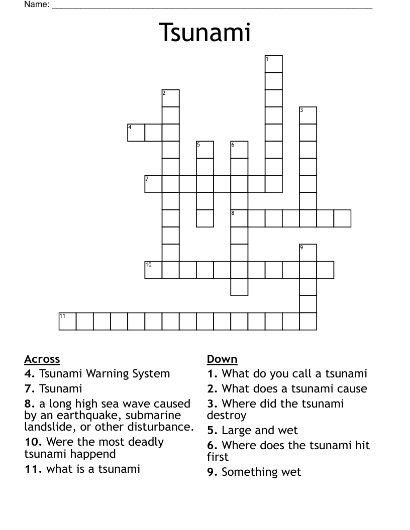 Tsunami Crossword