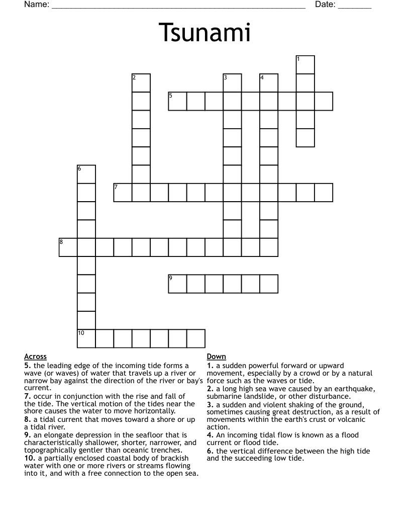 Tsunami Crossword