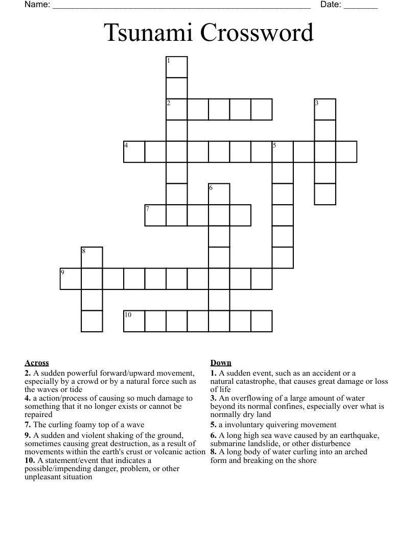 Tsunami Crossword