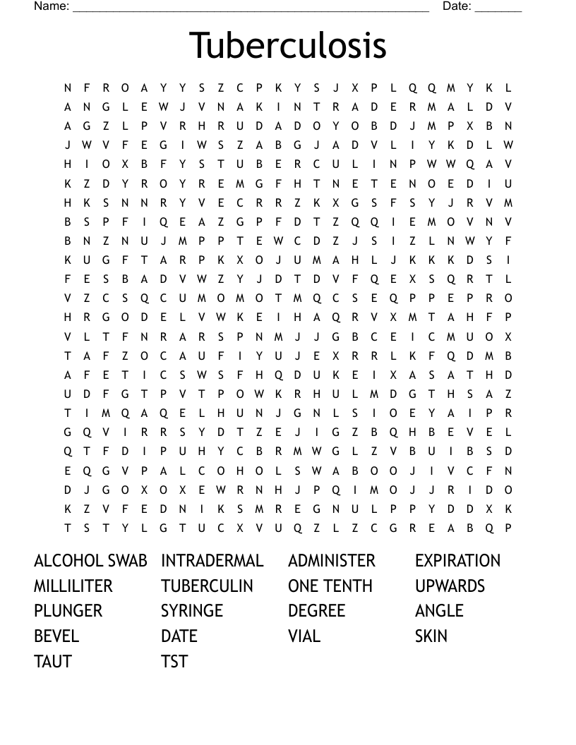 Tuberculosis Word Search