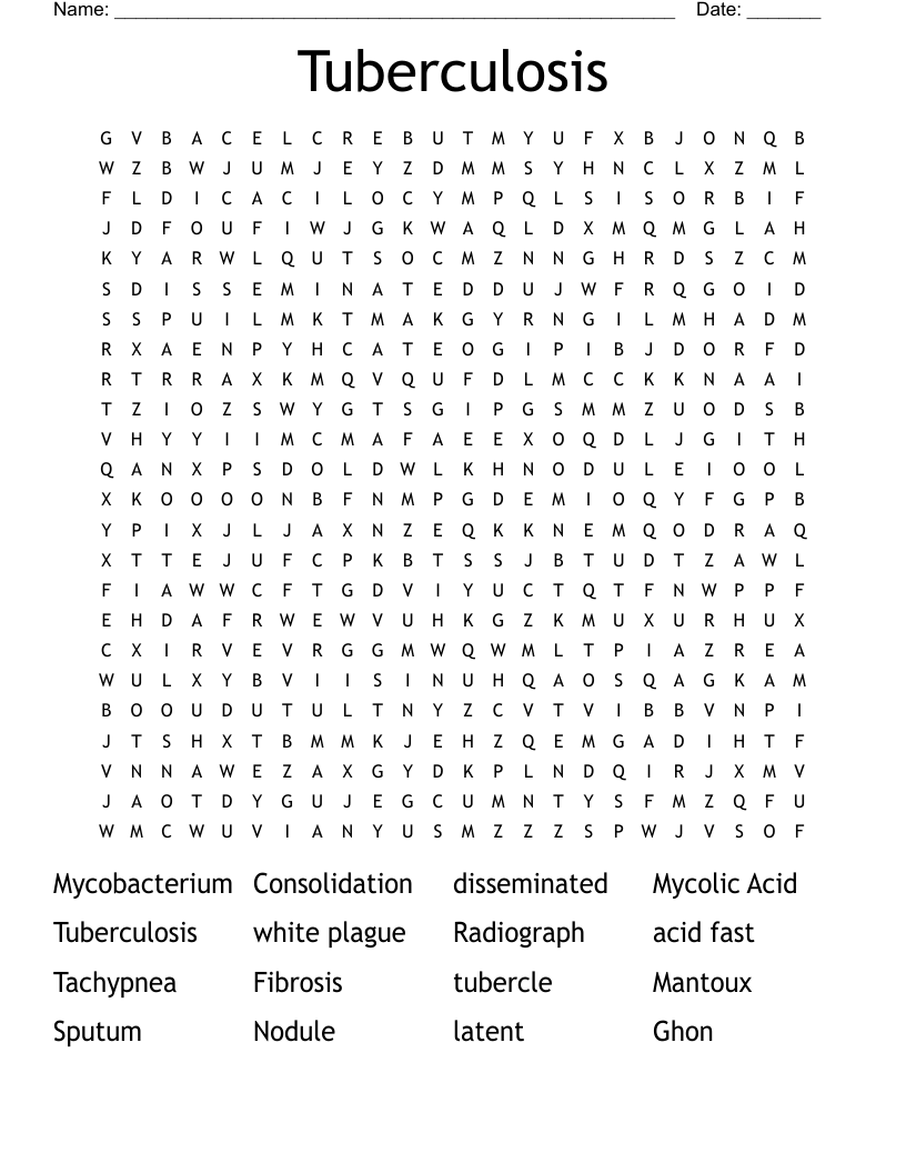 Tuberculosis Word Search