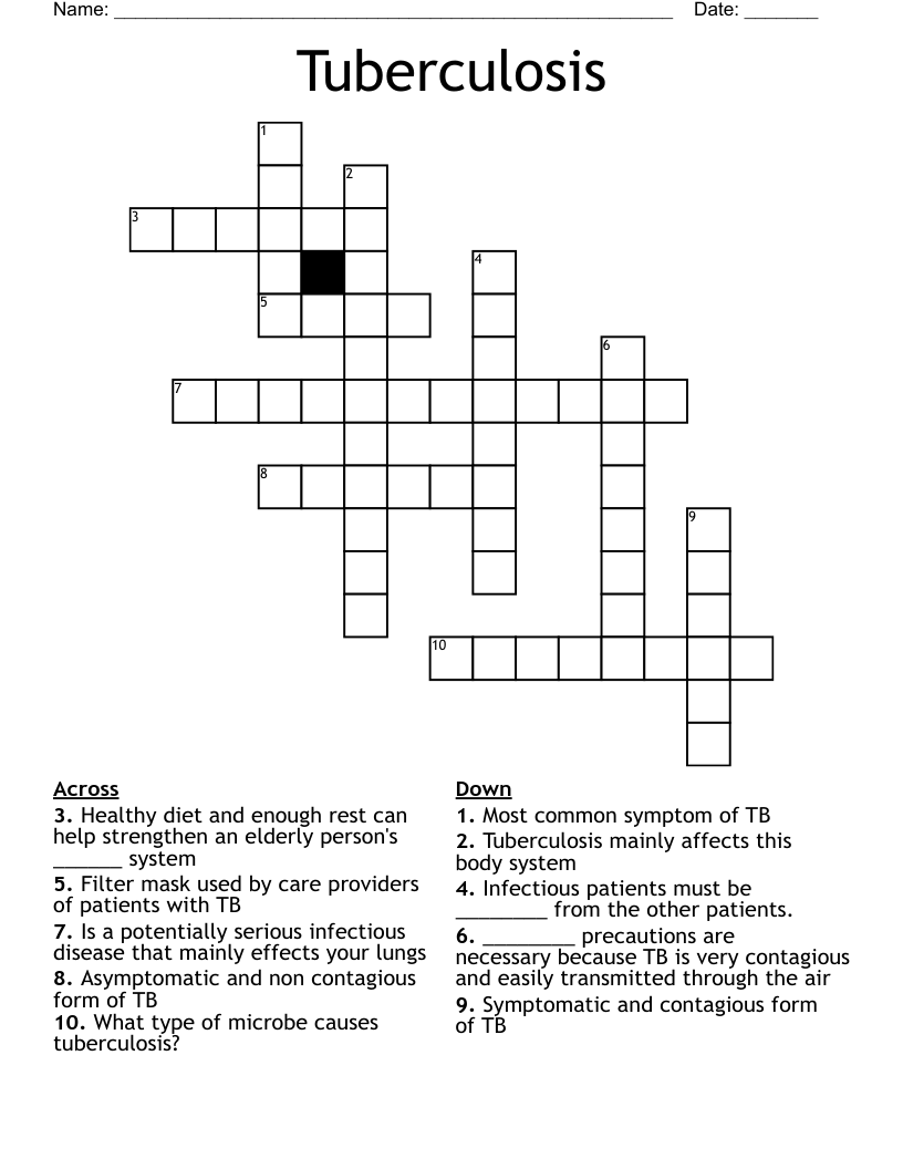 Tuberculosis Crossword