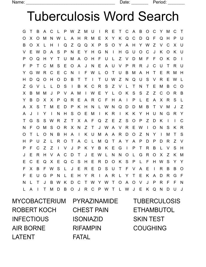 Tuberculosis Word Search