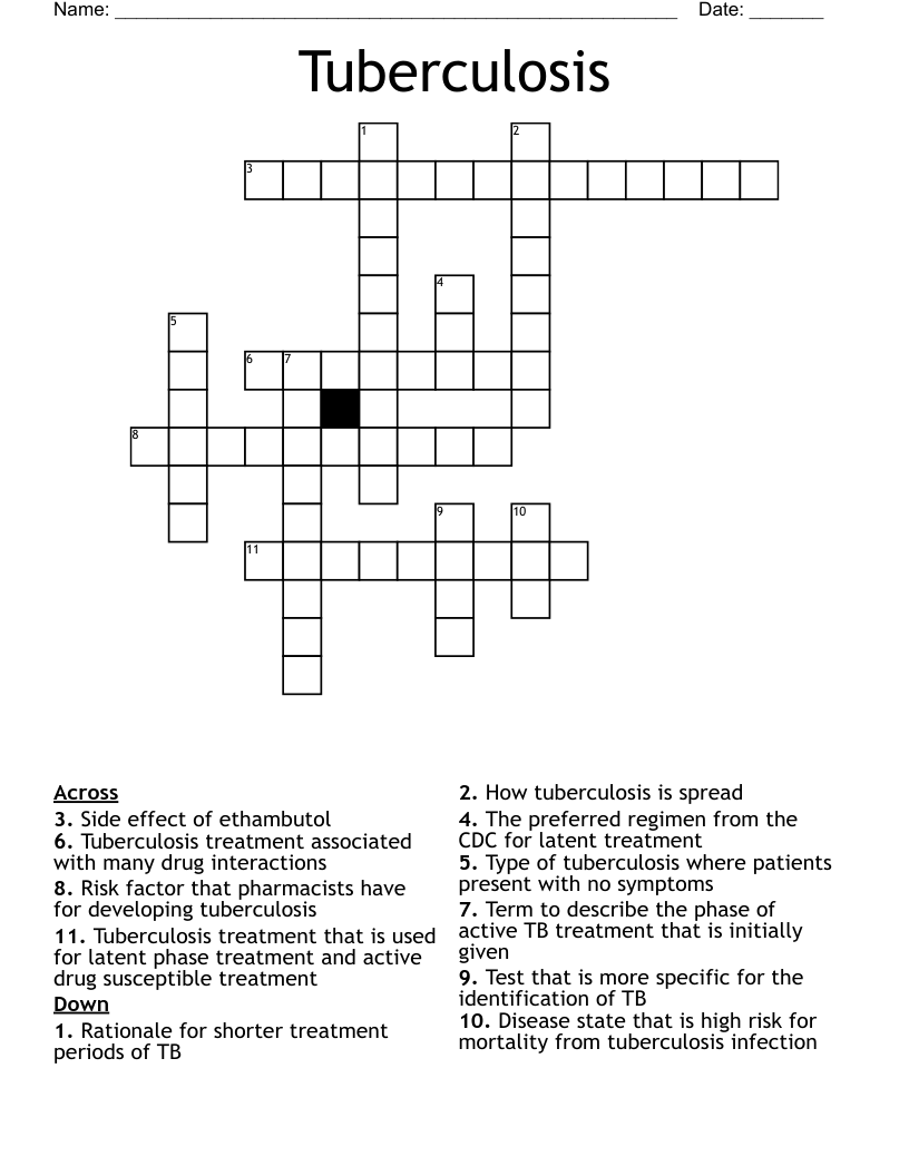 Tuberculosis  Crossword