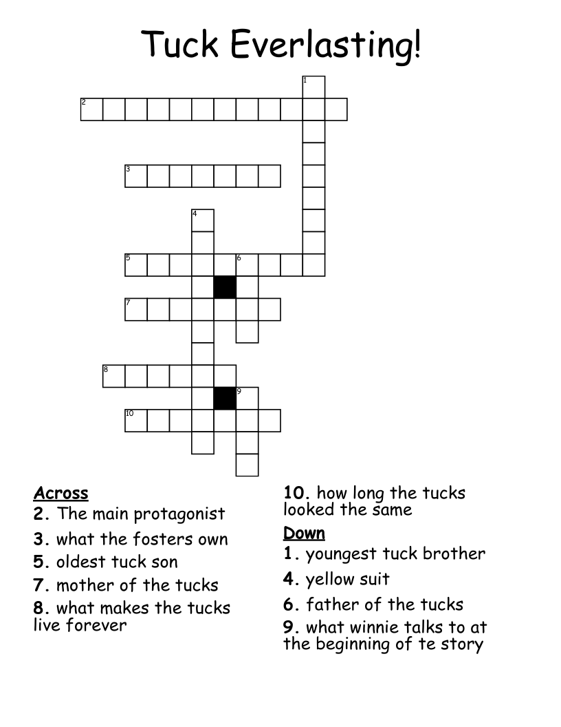 Tuck Everlasting! Crossword