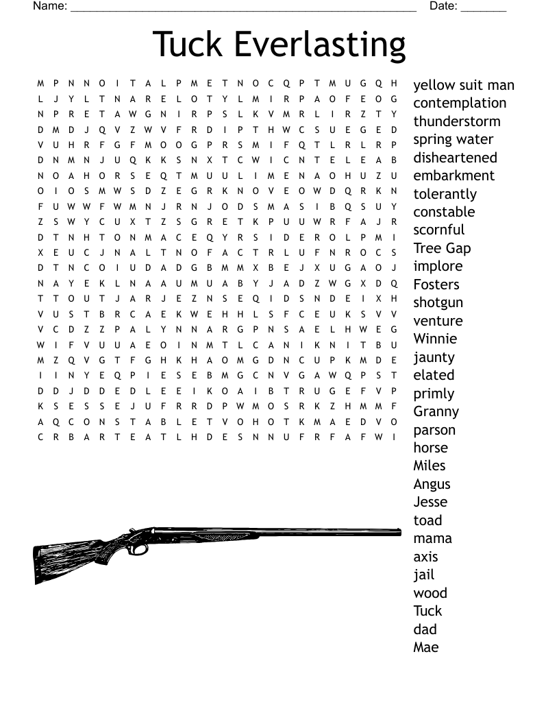 Tuck Everlasting Word Search