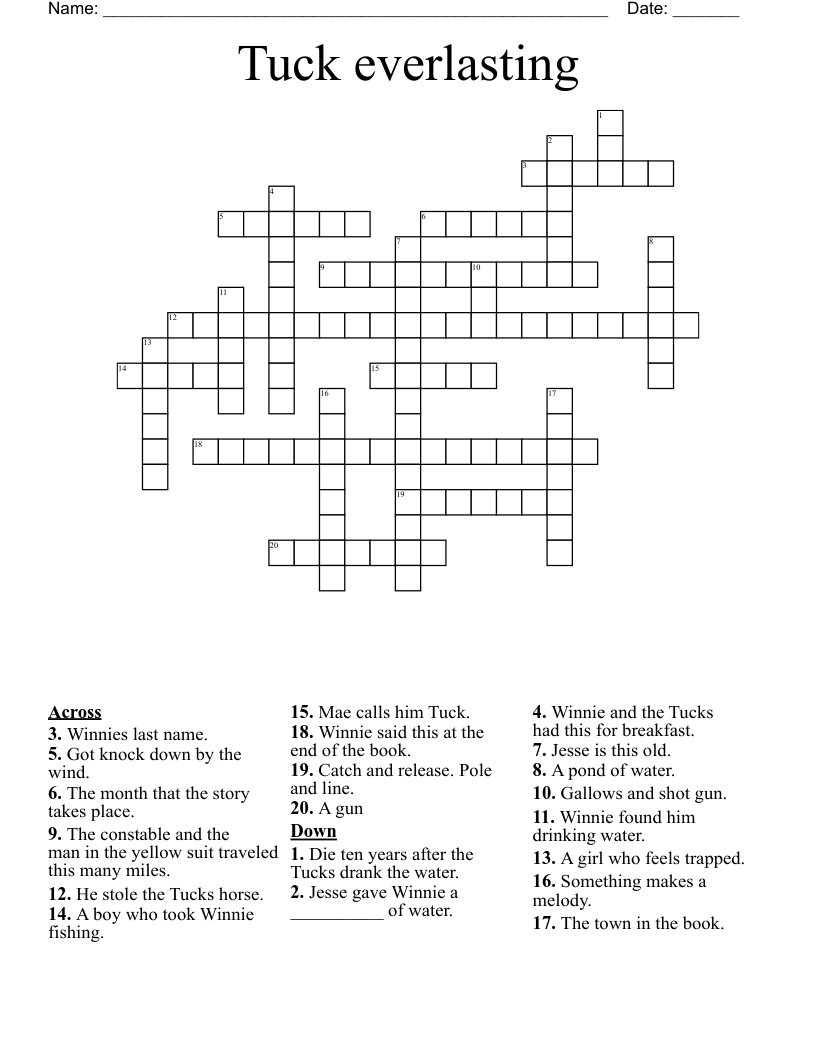 Tuck everlasting Crossword