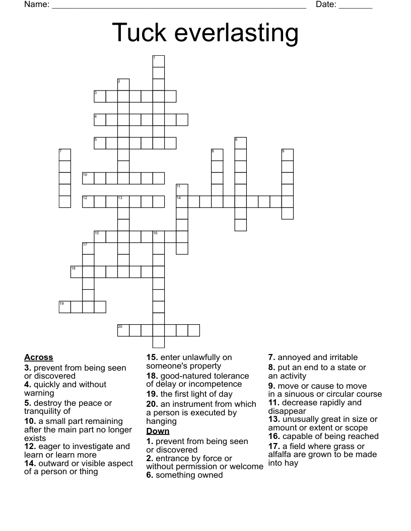 Tuck everlasting Crossword