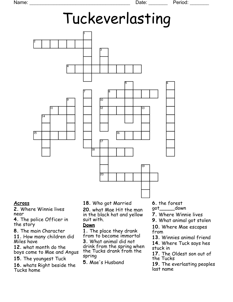 Tuckeverlasting  Crossword