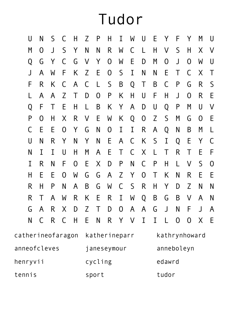Tudor Word Search