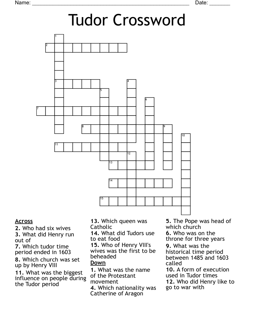 Tudor Crossword
