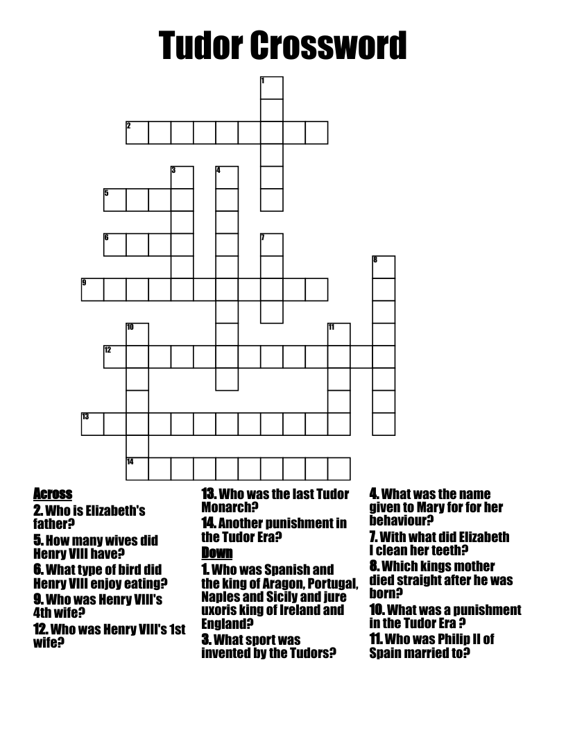 Tudor Crossword