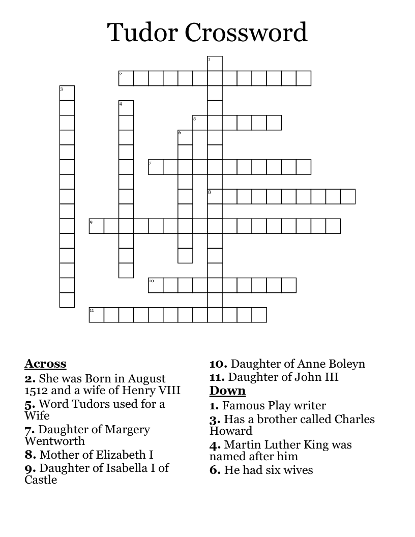 Tudor Crossword