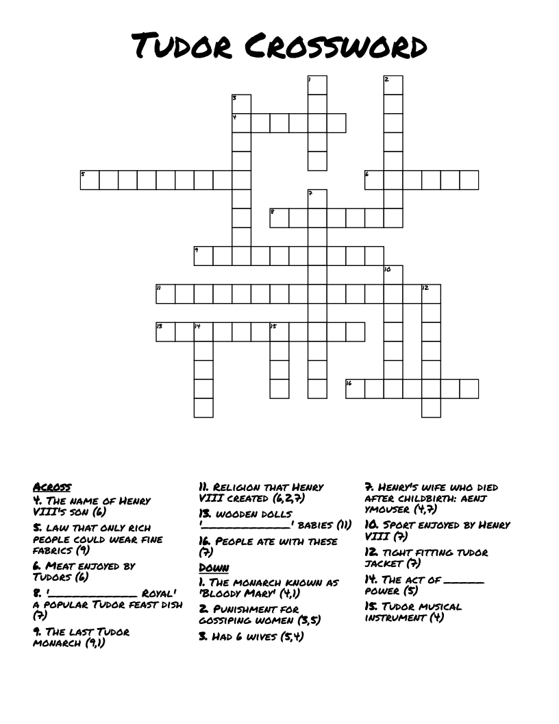 Tudor Crossword