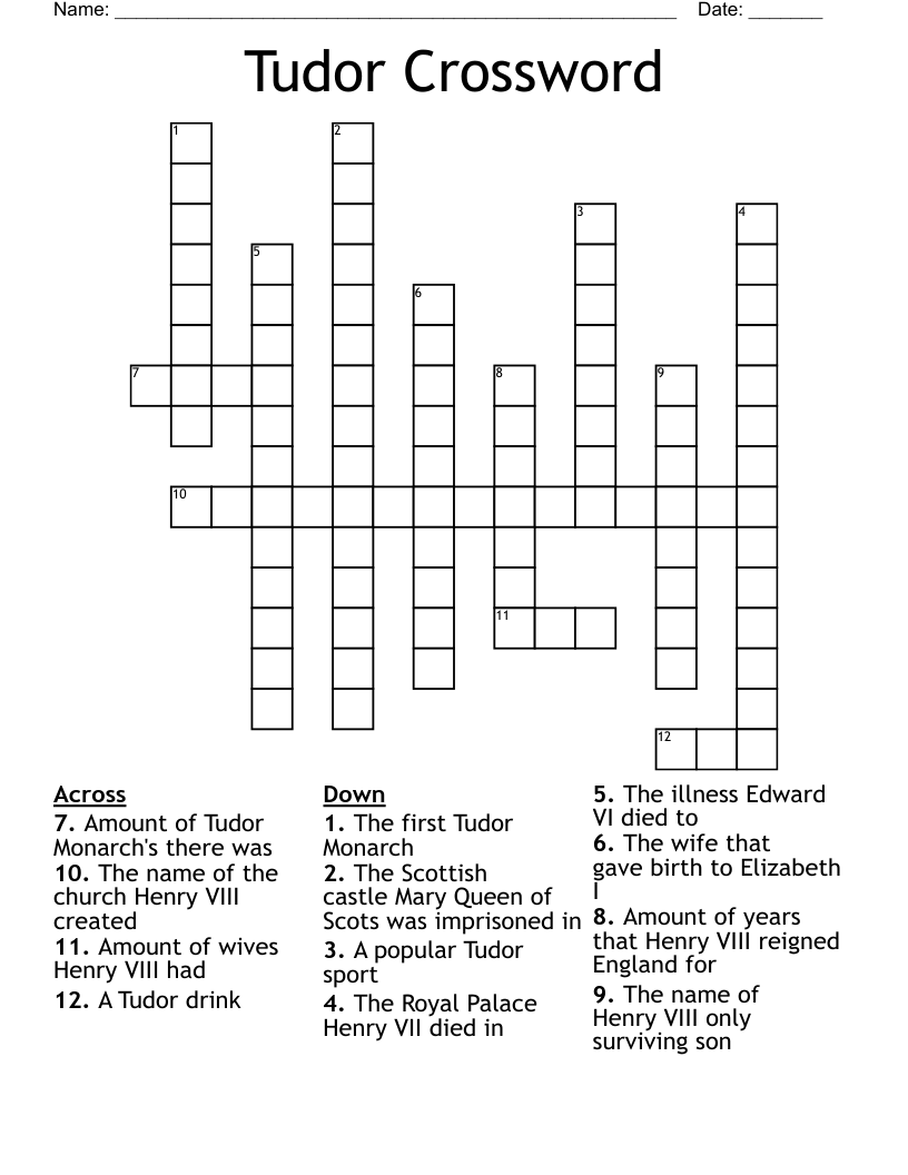 Tudor Crossword 