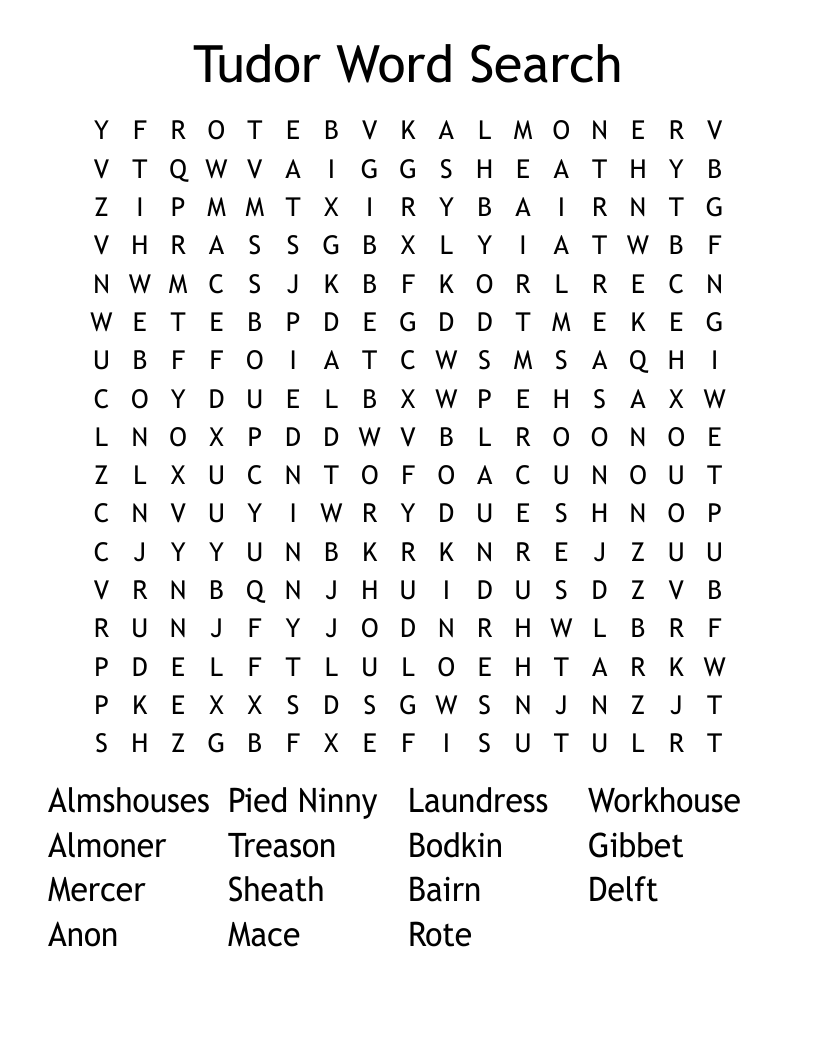Tudor Word Search