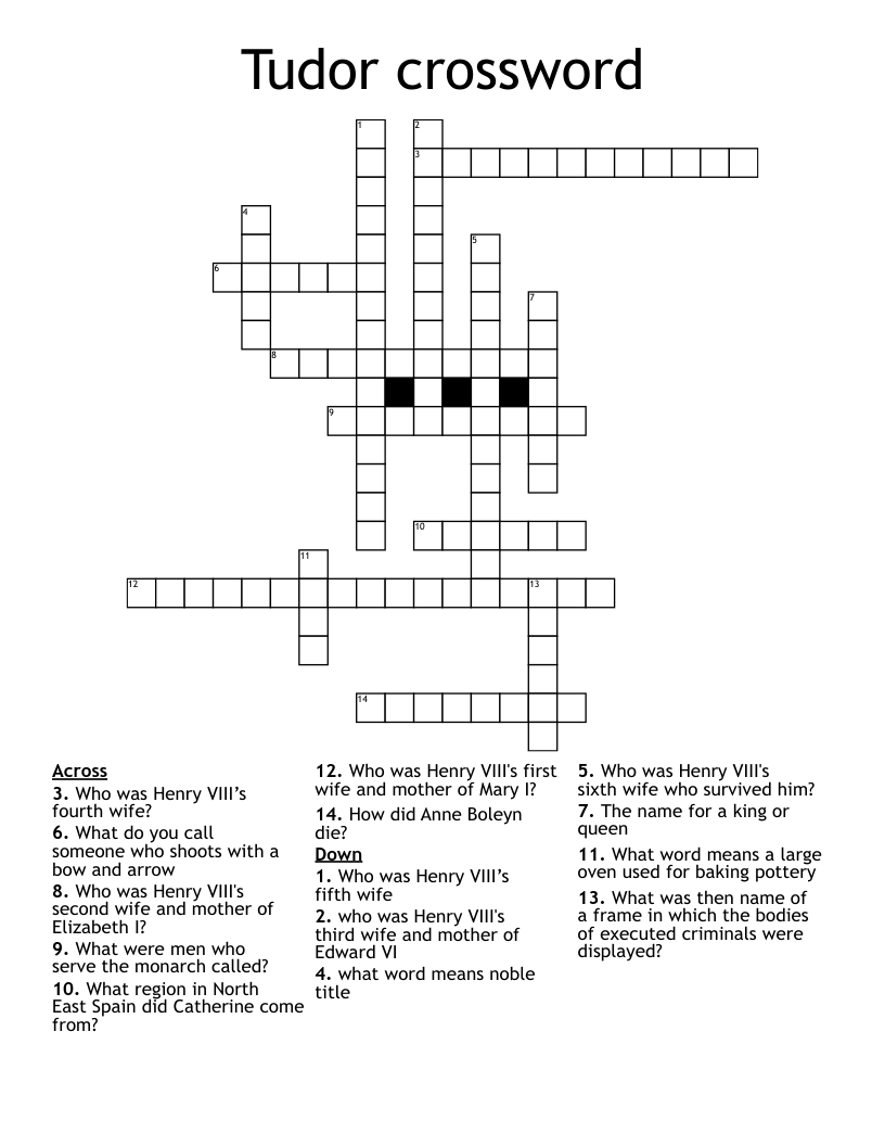 Tudor crossword
