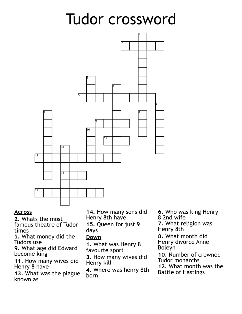 Tudor crossword