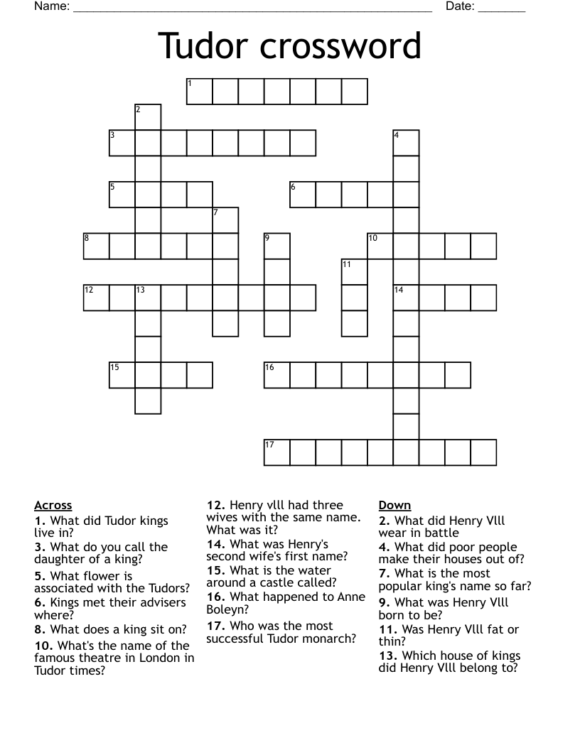 Tudor crossword