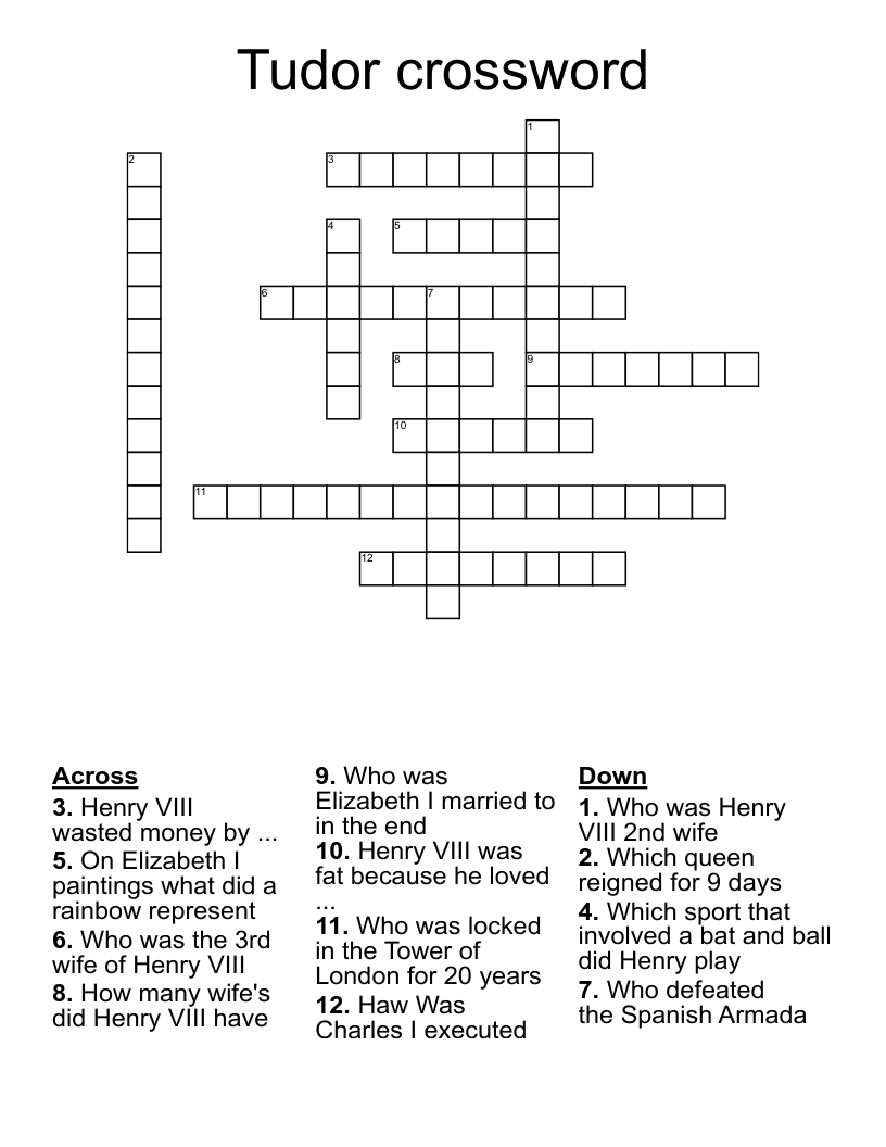Tudor crossword
