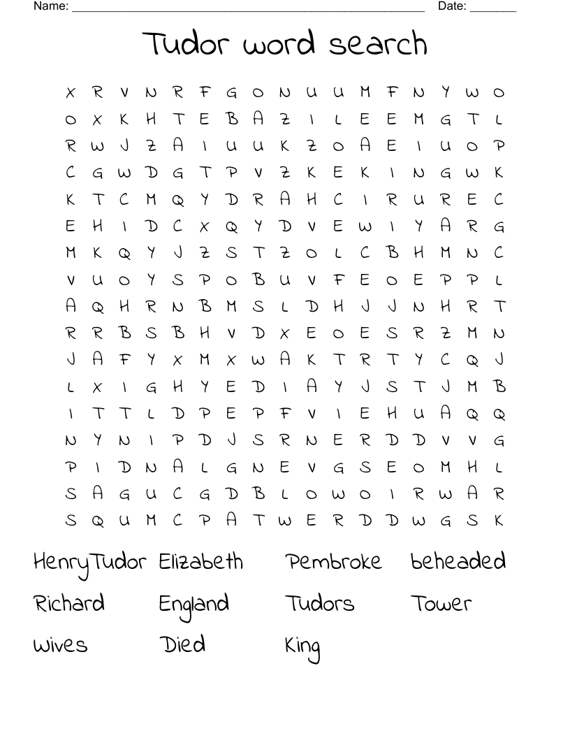 Tudor word search