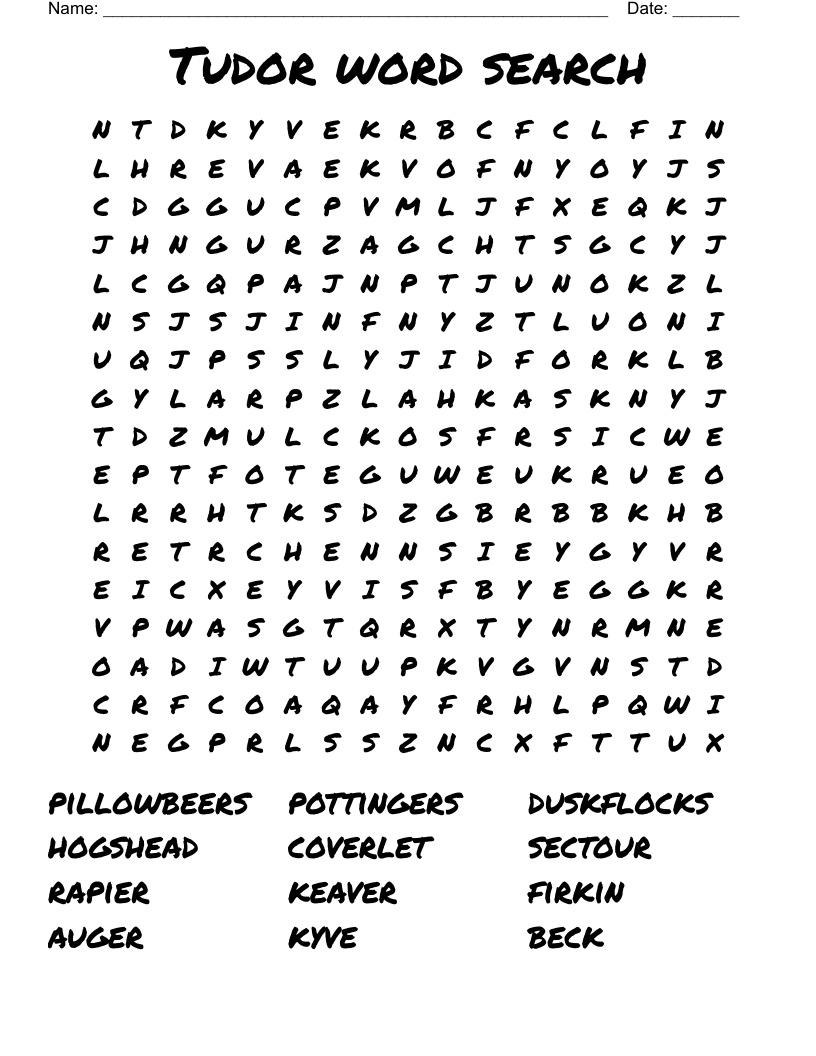 Tudor word search