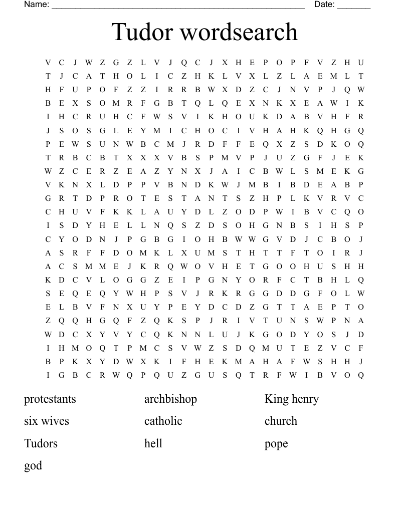 Tudor wordsearch