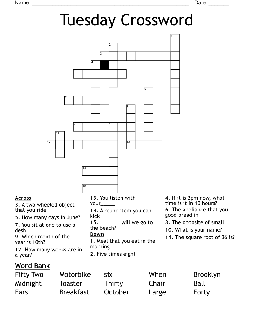 Tuesday Crossword