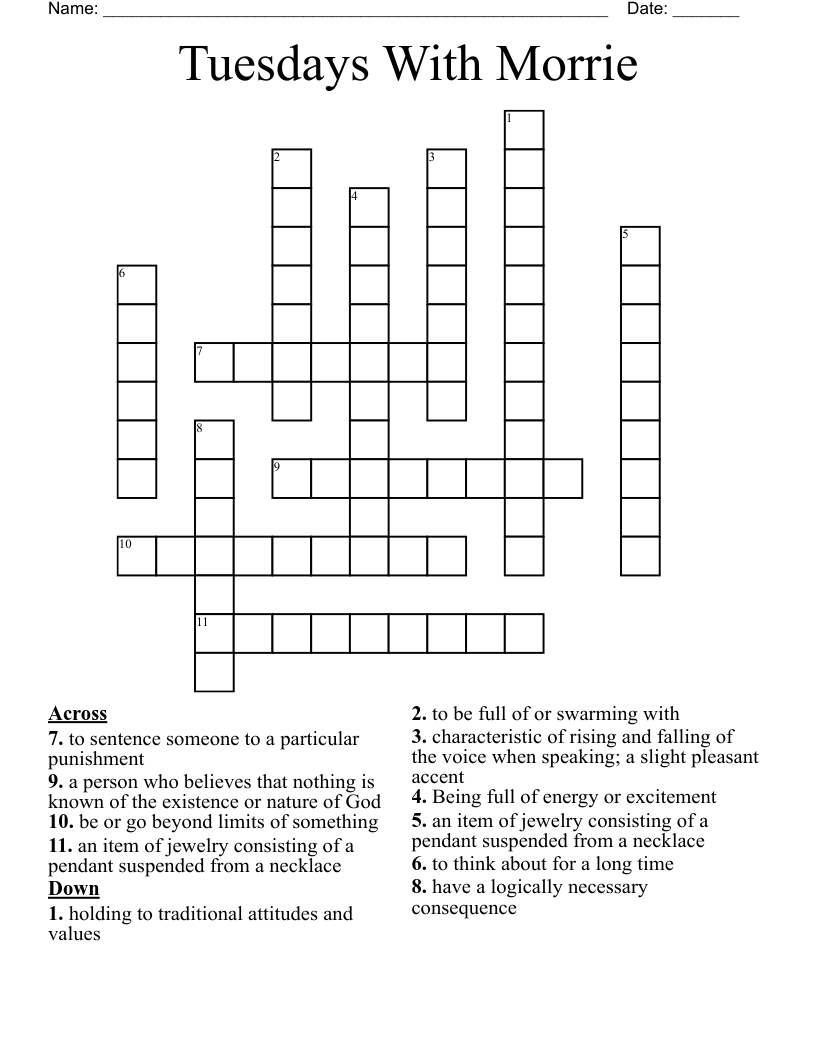 Tuesdays With Morrie Crossword