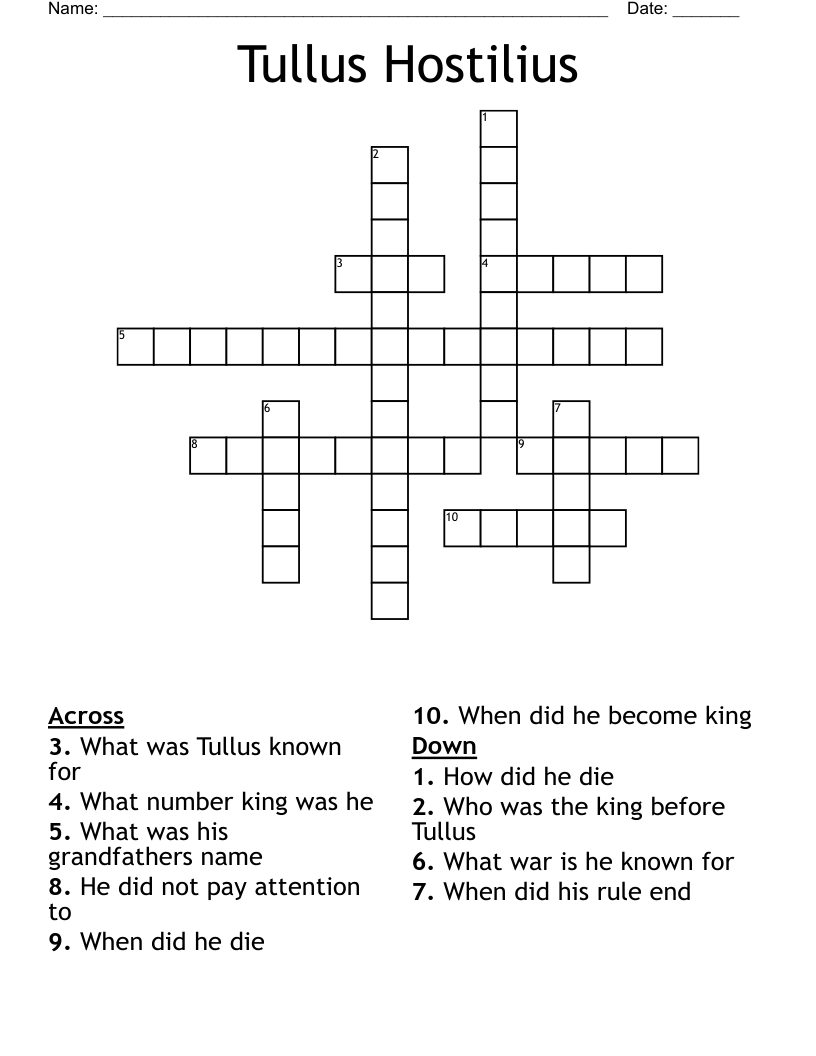 Tullus Hostilius Crossword