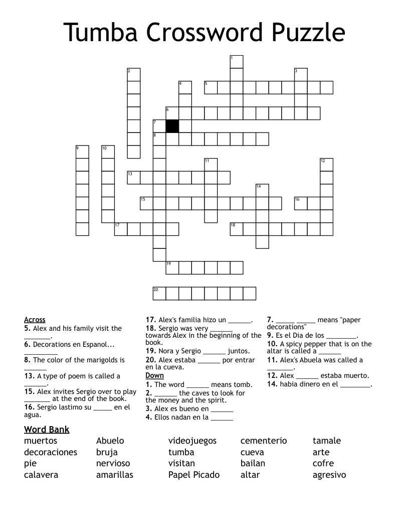 Tumba Crossword Puzzle