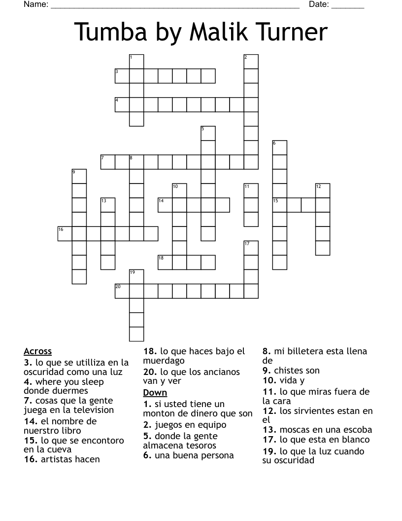 Tumba by Malik Turner Crossword