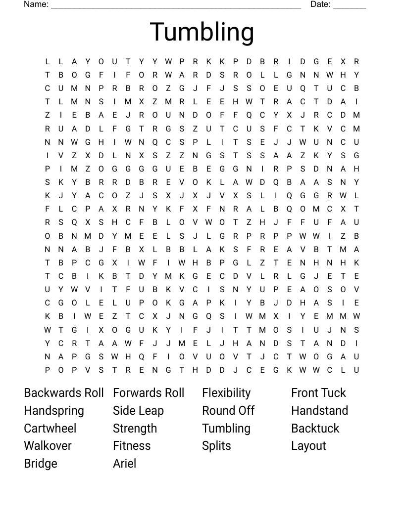 Tumbling Word Search