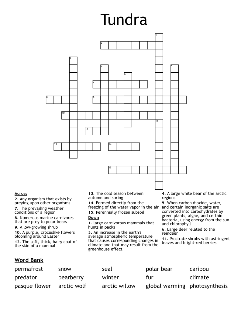Tundra Crossword