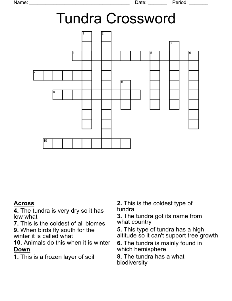 Tundra Crossword