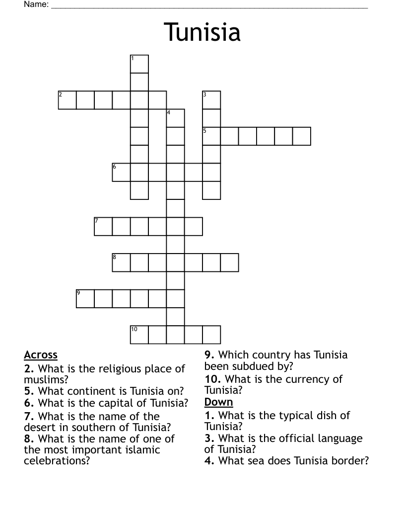 Tunisia Crossword