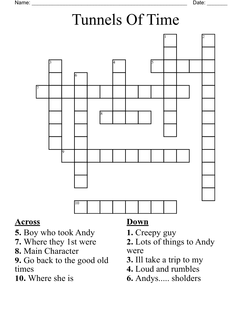 Tunnels Of Time Crossword