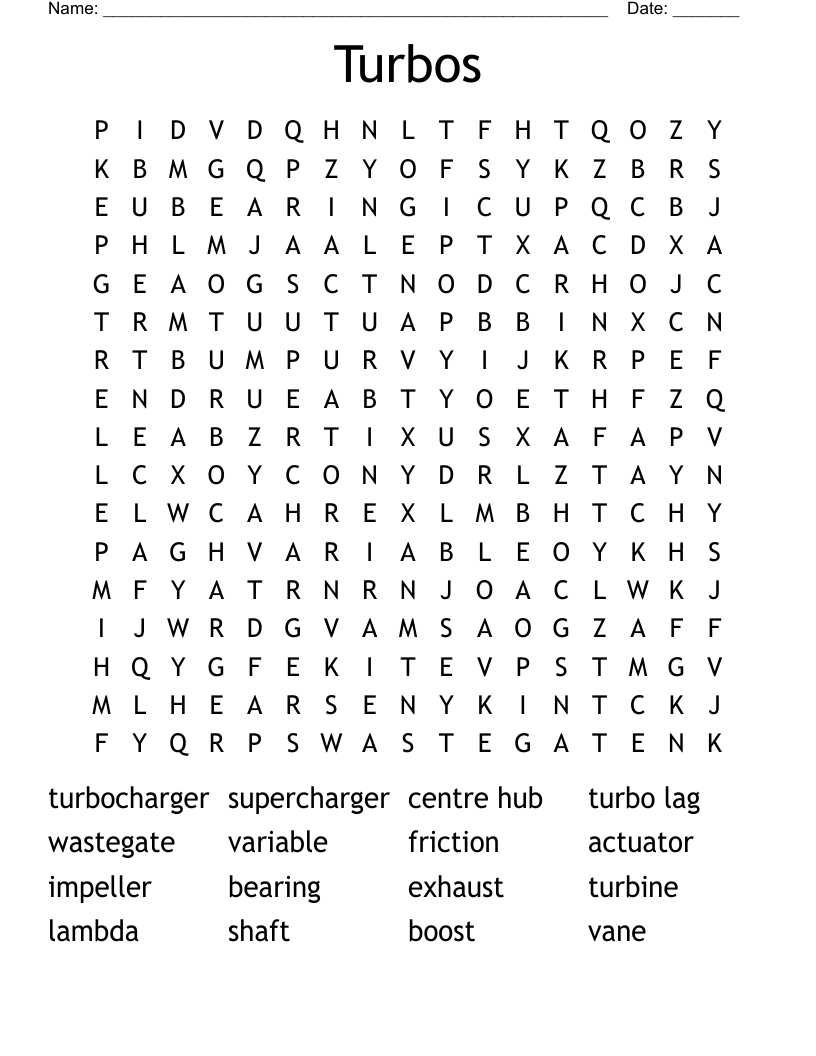 Turbos  Word Search