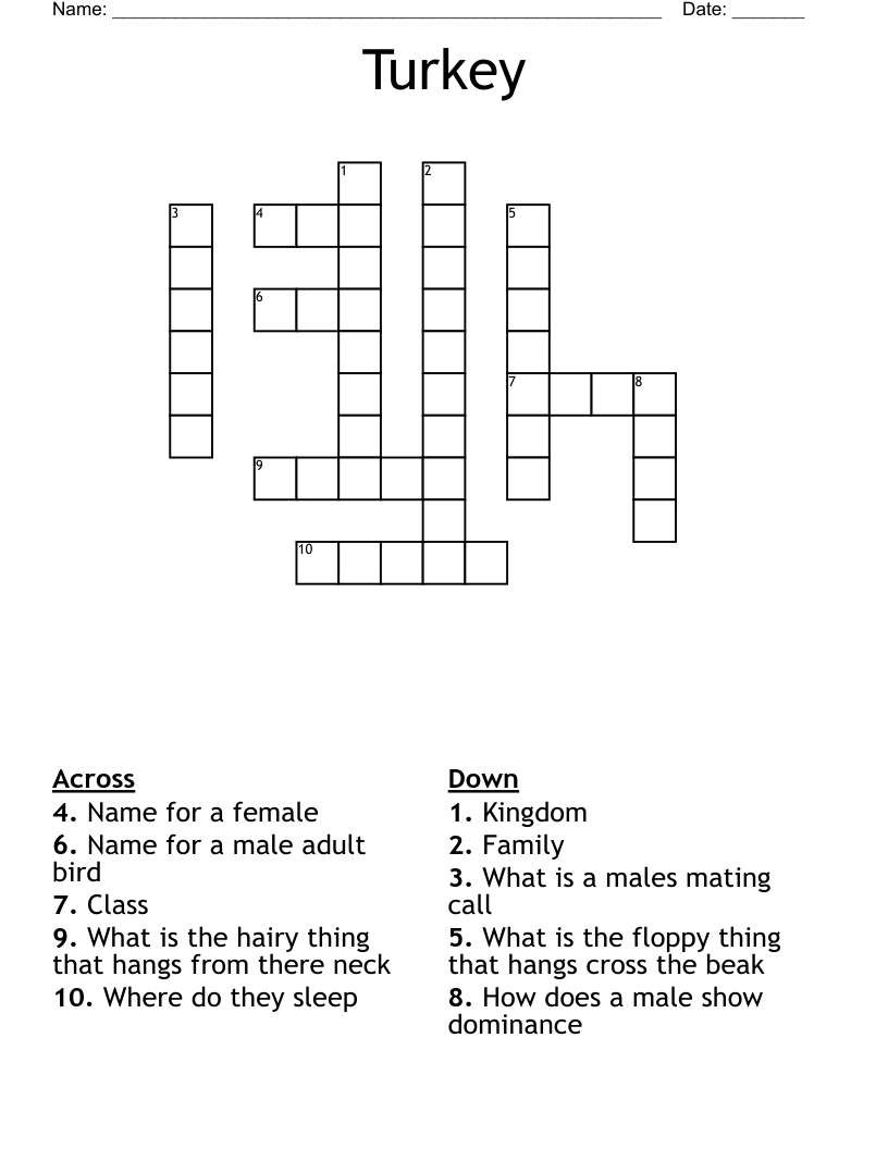 Turkey Crossword