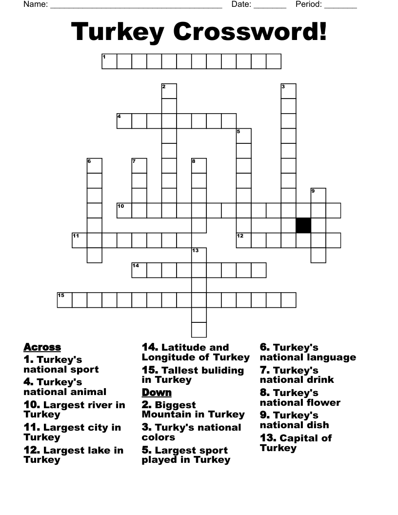 Turkey Crossword!