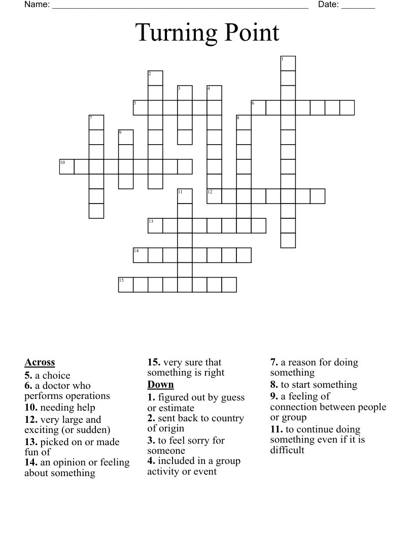 Turning Point Crossword
