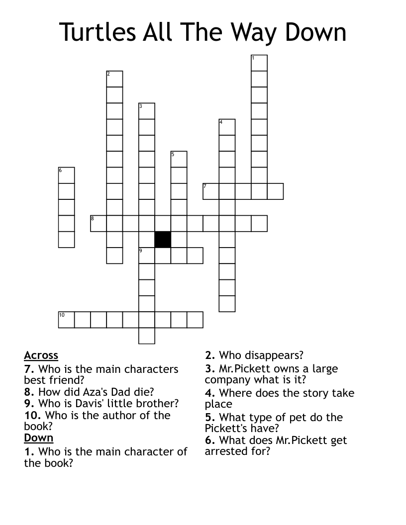 Turtles All The Way Down Crossword