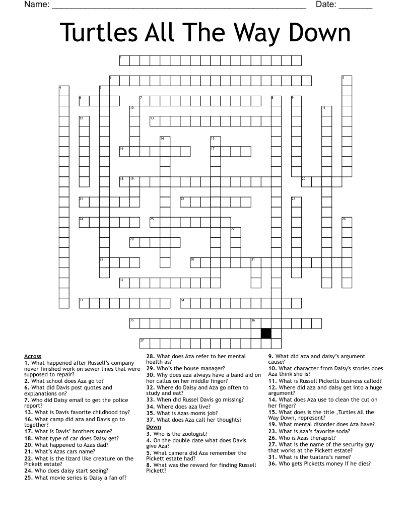 Turtles All The Way Down Crossword