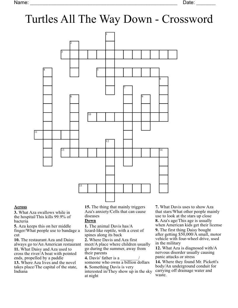 Turtles All The Way Down - Crossword