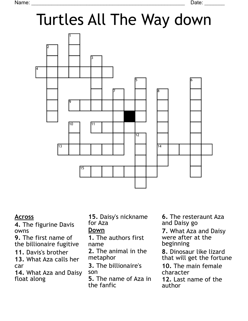 Turtles All The Way down Crossword