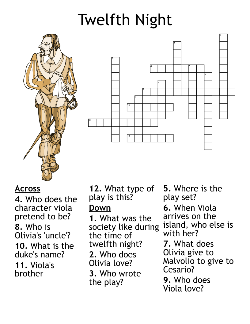 Twelfth Night Crossword