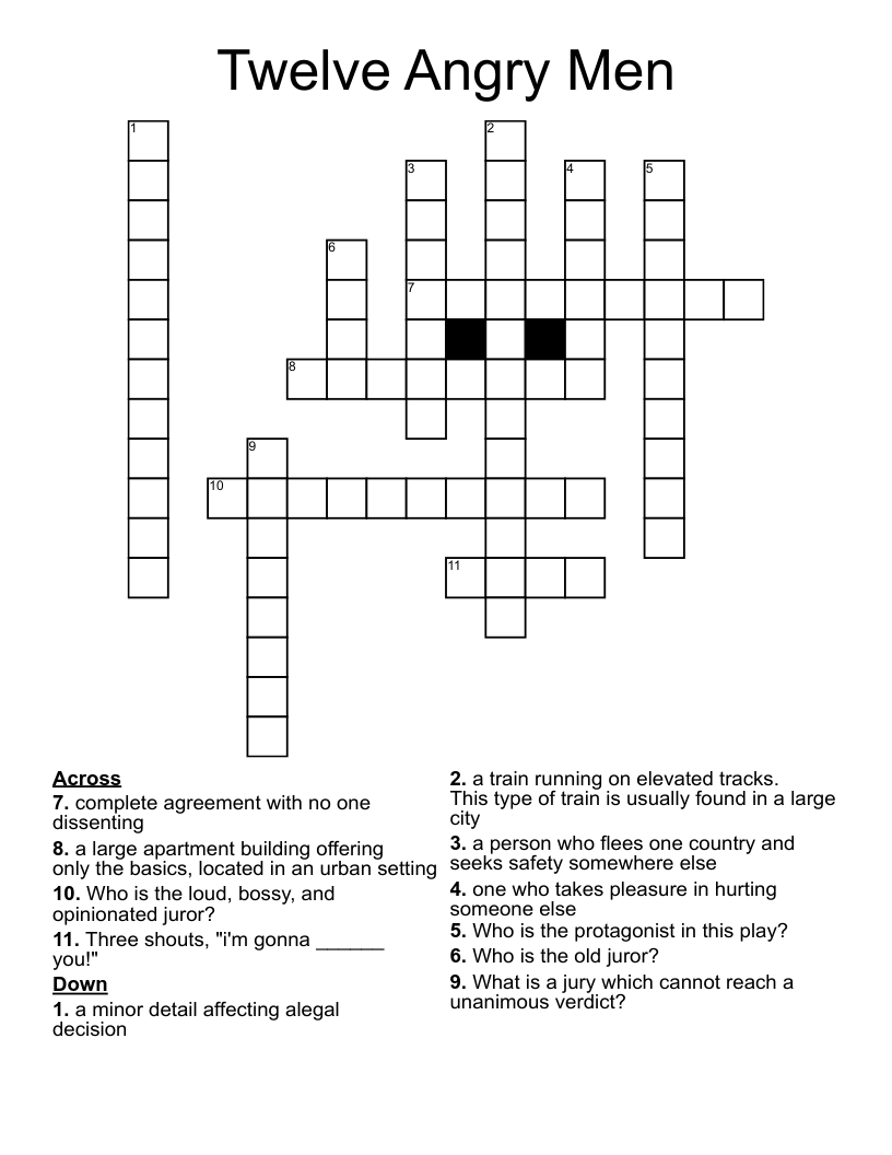 Twelve Angry Men Crossword